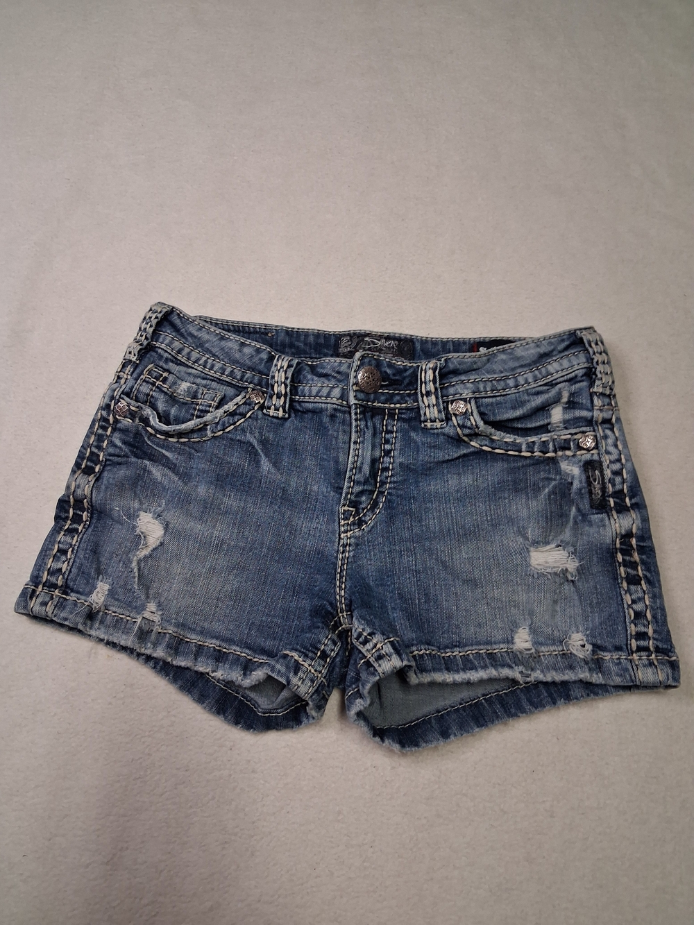 Silver Jeans Blue Distressed Women's Denim Shorts